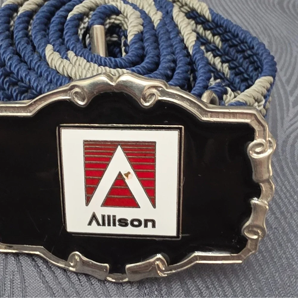 Vintage‎ Detroit Diesel Allison Transmission Belt Buckle W/Macrame Strap 1970s
